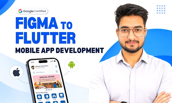 be flutter developer to convert figma to flutter app, front end mobile app UI UX