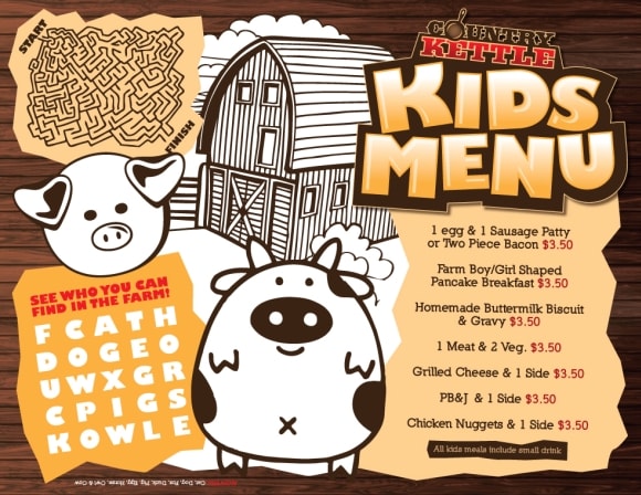 design kids menu for your restaurant
