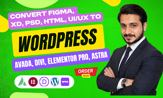 convert figma to wordpress, psd to elementor, divi or avada