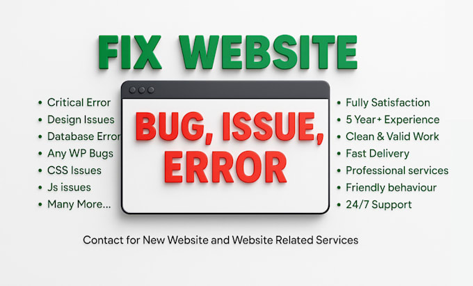 fix wordpress bugs, errors, issues