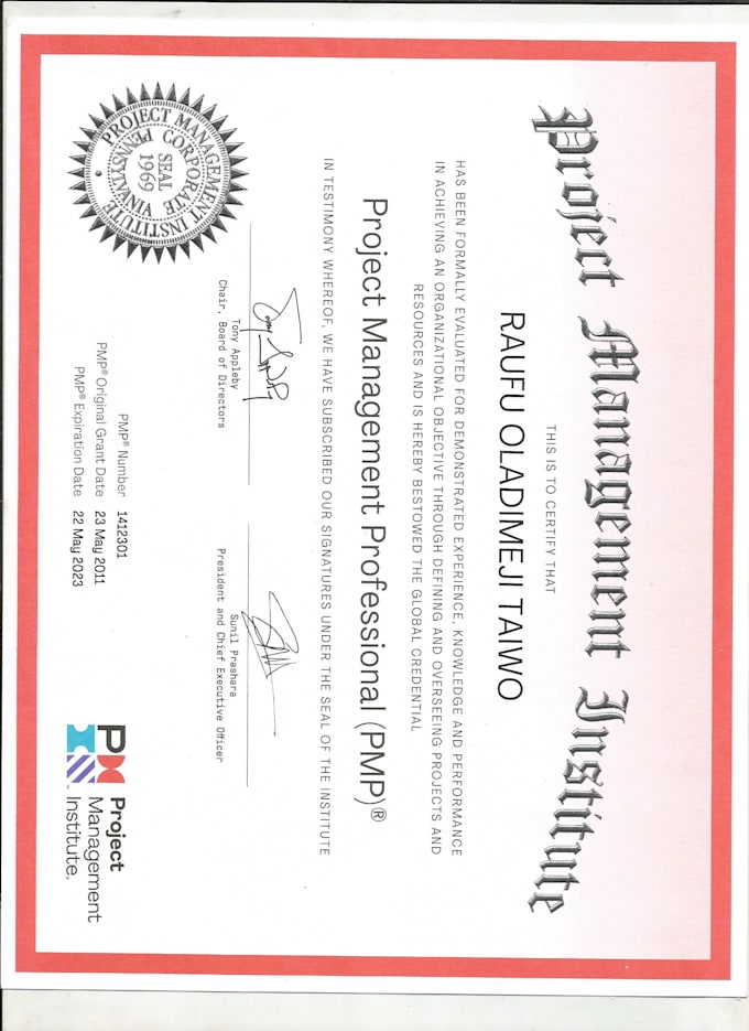 I will perform any task relating to project management