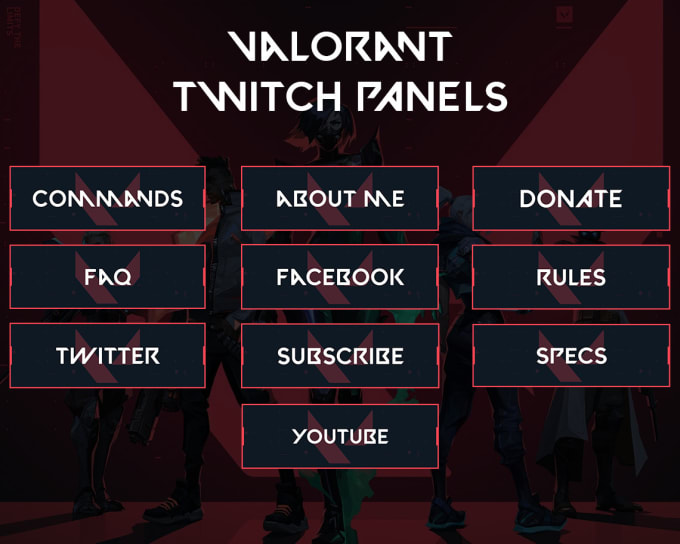 Design valorant twitch banner, facecam and panels by Tadaxdd Fiverr