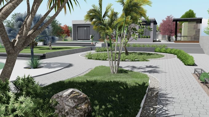 do landscape design and construction drawing of villa