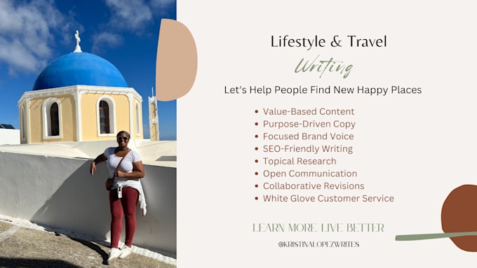 write your lifestyle, food, and travel SEO content