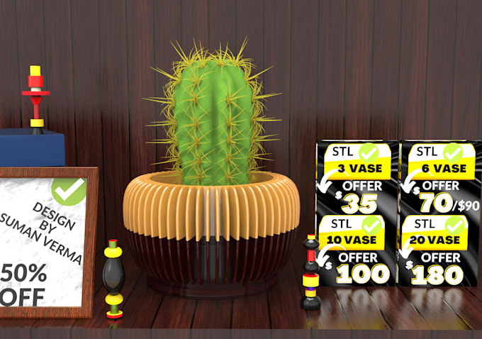 modelling flower vase for 3d printing