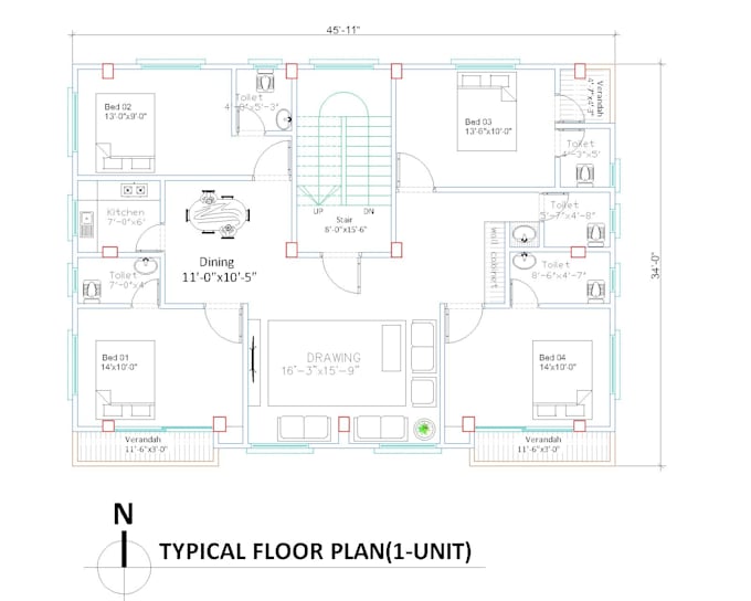 Make 2d floor plan layout plan, foundation footing by