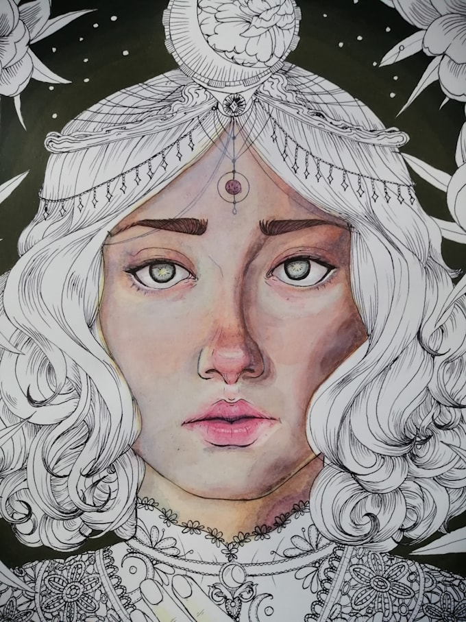 Draw characters with ink and watercolor by Sketchdav | Fiverr