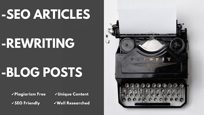 write SEO article for your blog on any topic