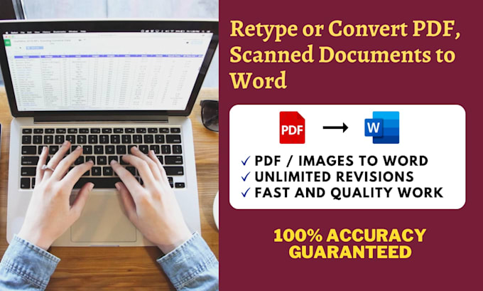 retype or convert pdf pages, images, and scanned documents to word