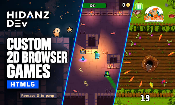 develop a custom 2d HTML5 and javascript game for web and mobile