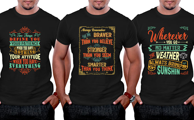 create custom typography t shirt design for print on demand
