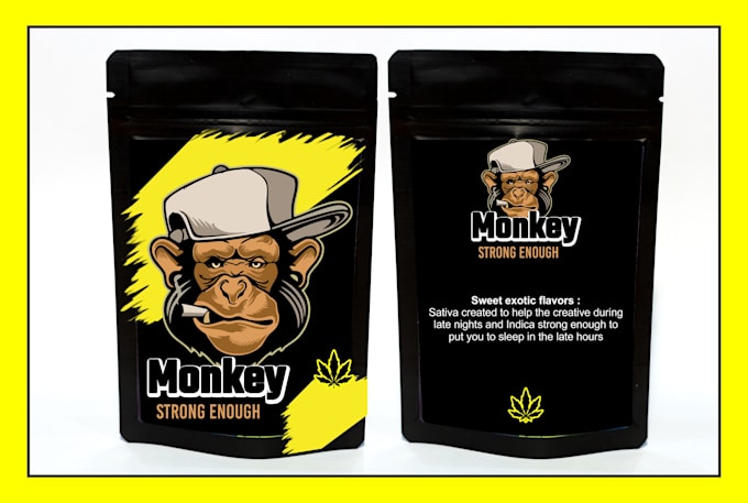 create cannabis packaging label, logo, mylar bag design