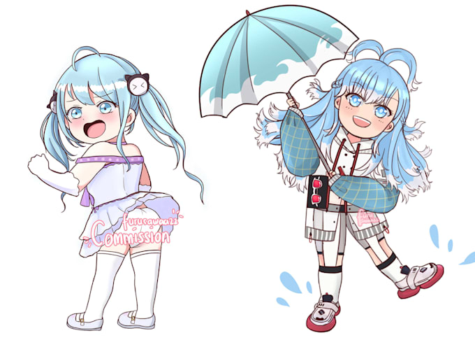 draw you cute chibi anime illustration
