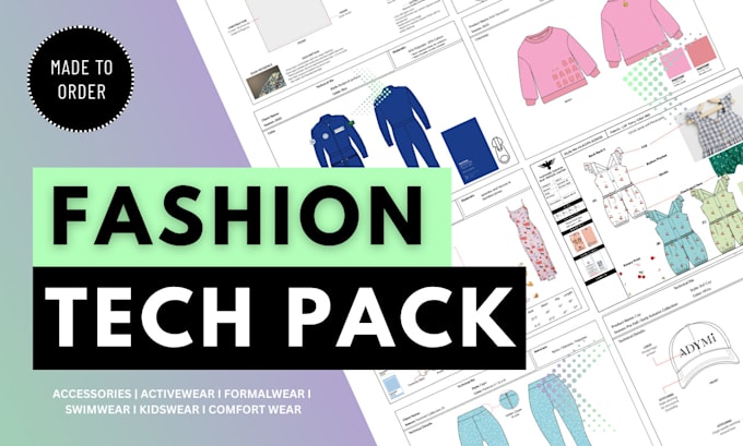design tech packs and flat sketches in 2 hours