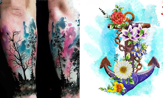 draw your color tattoo design with a real tattoo artist