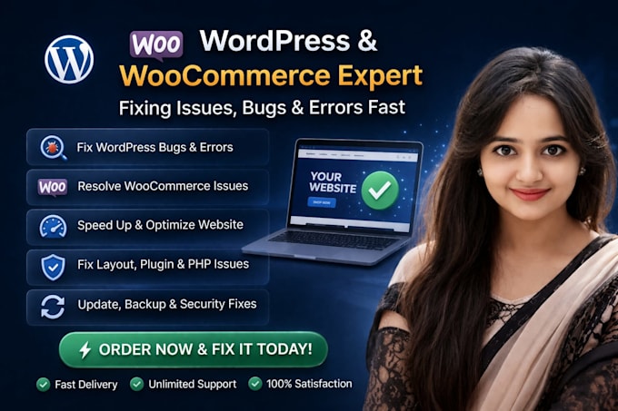 fix critical wordpress errors, white screen, 404, and woocommerce bugs