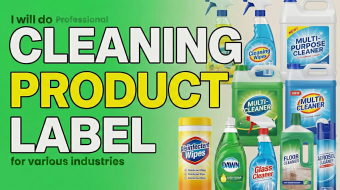 design a professional cleaning product label