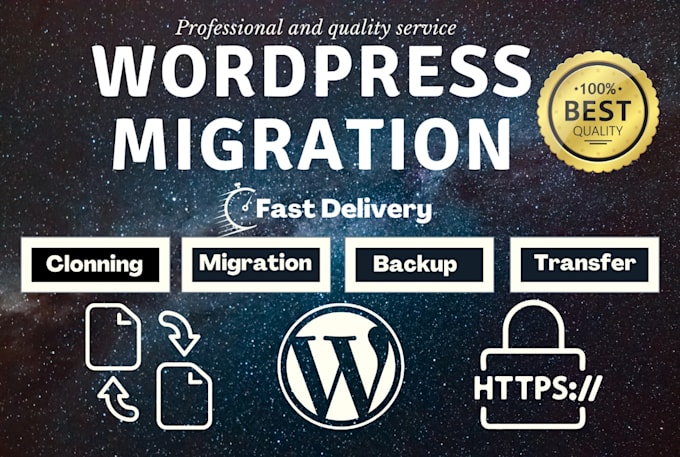 clone or migrate wordpress website, landing page