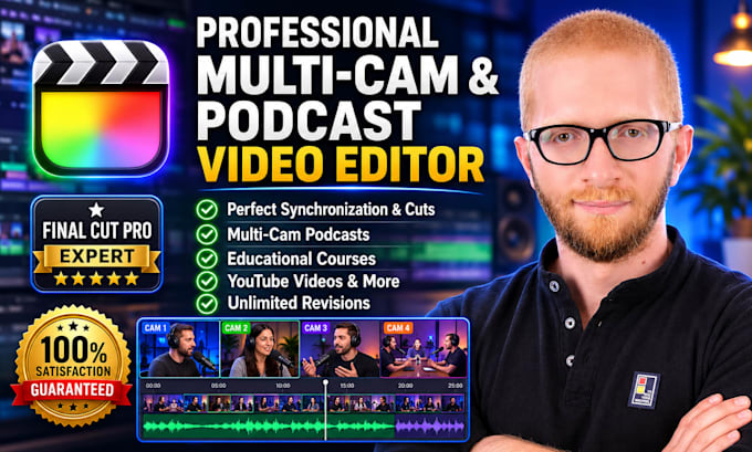 edit your multi cam video podcast interview or course