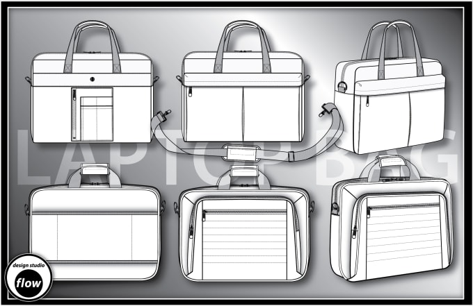 Bag design sketch Leather and Canvas Messenger Bag  Illustrazioni Borse