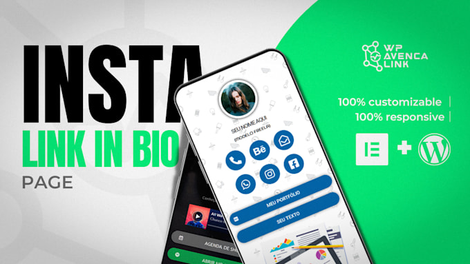 create a very custom instagram link in bio page with wordpress and elementor