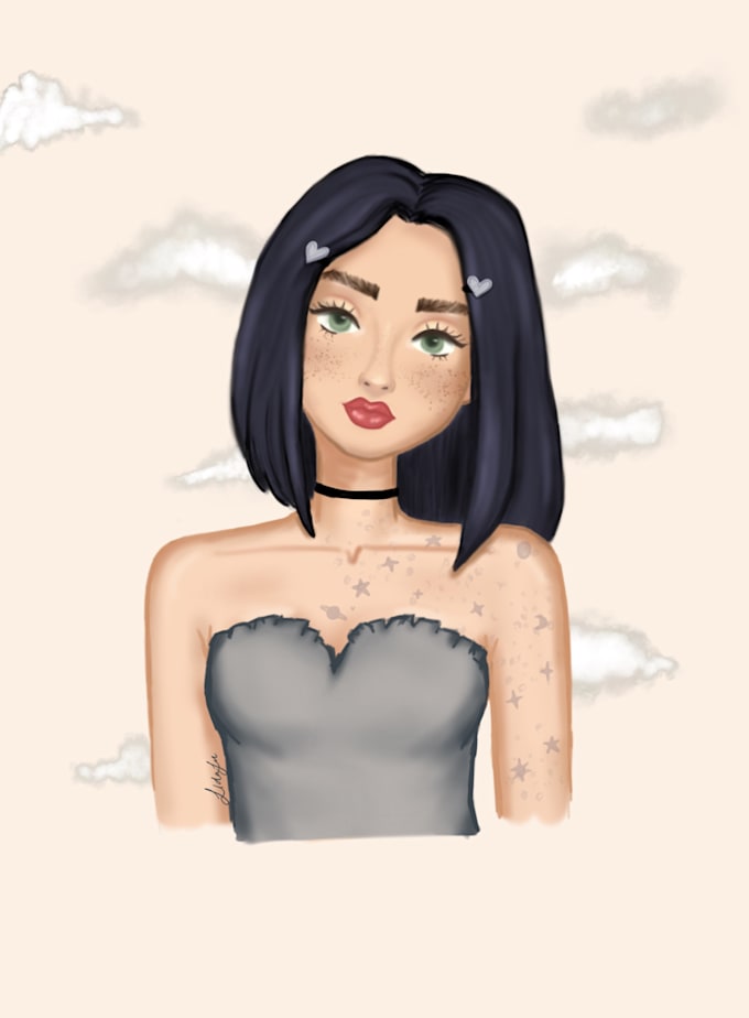 Draw you in cute cartoon by Lidalu Fiverr