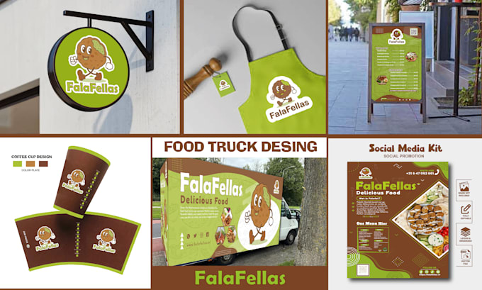 design a modern food logo and brand identity for restaurant, cafe, or food truck
