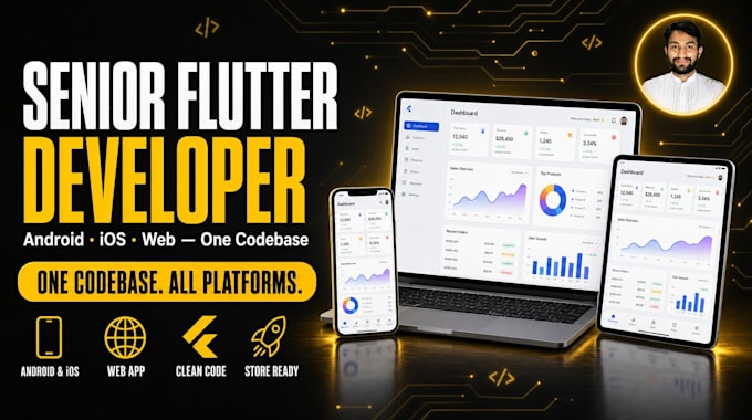 be your senior flutter developer for android ios and web app
