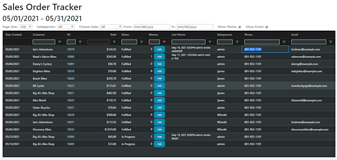 create bi report for fishbowl inventory