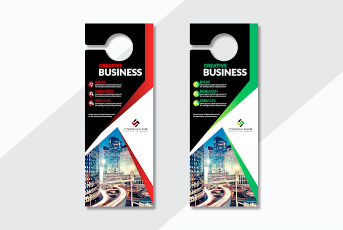 create door hanger, postcard, rack card and dl flyer design