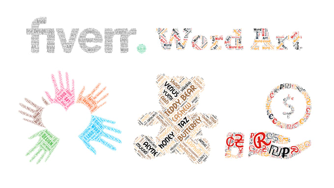 design custom word cloud art, typography portrait, or text shape t shirt design