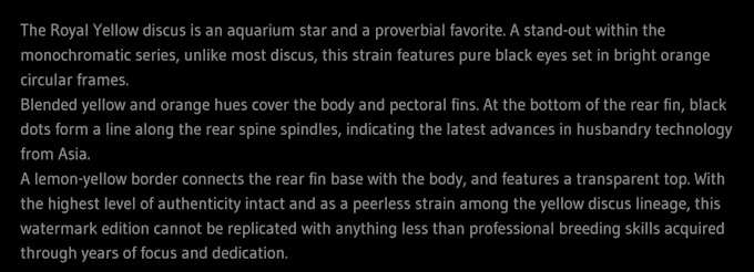 write original descriptions for your discus fish