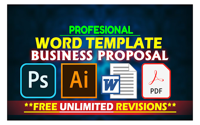 create word proposal template , report or letterhead
