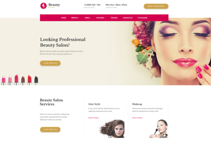 I will built a website for your  salon, beauty parlour