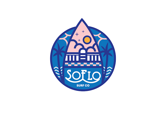 customize logo design with modern line art, art deco style