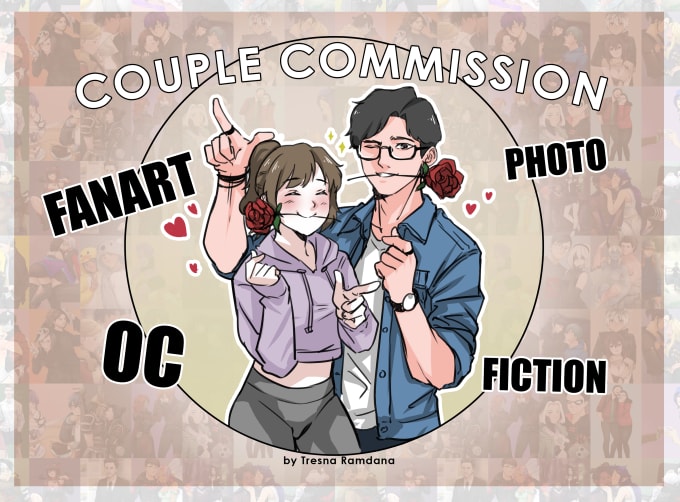 Draw couple art of your oc or fanart your favorite character by Tresna ...