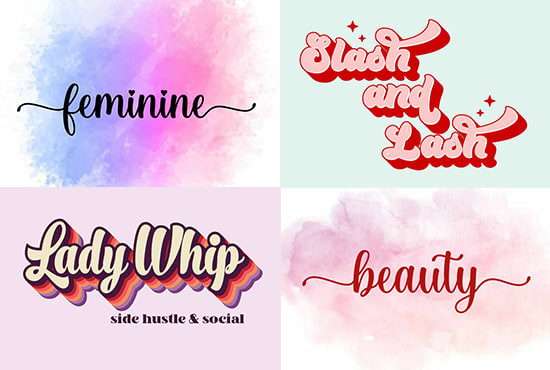 Design Elegant Feminine, Watercolor, Signature Logo