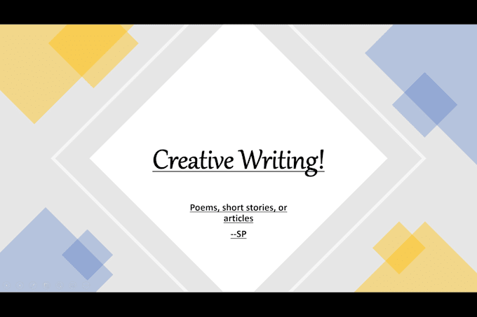 write a great creative writing piece