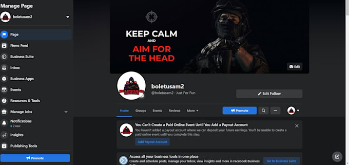 create custom social media page