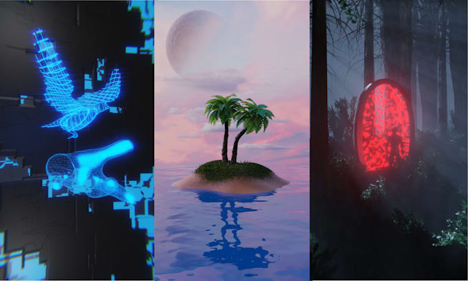 create an abstract 3d loop for music videos