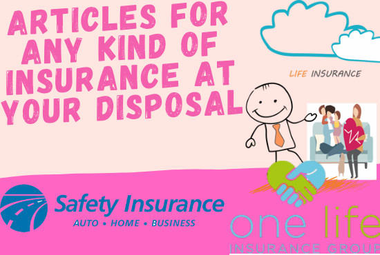 write SEO optimized life, accidental or auto insurance articles