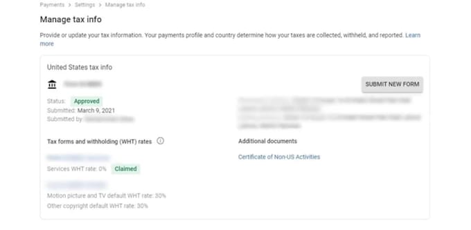 submit US adsense w9 form and any adsense issue