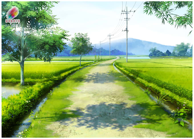 create anime, game, and visual novel background painting