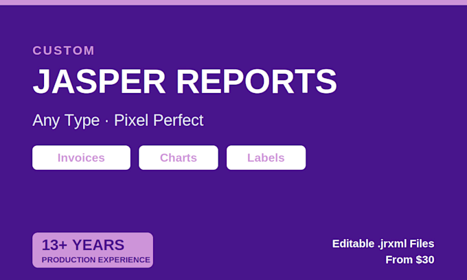 build any type of jasper report for your application