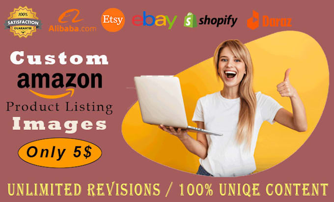 do amazon walmart shopify etsy and noon product listing with images