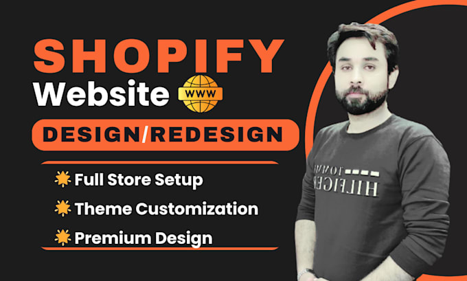 do shopify website design, shopify store design, and redesign