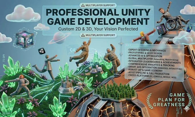develop 2d or 3d game for you in unity
