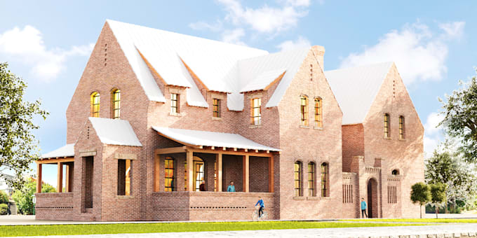 impressive interior and exterior architectural design rendering