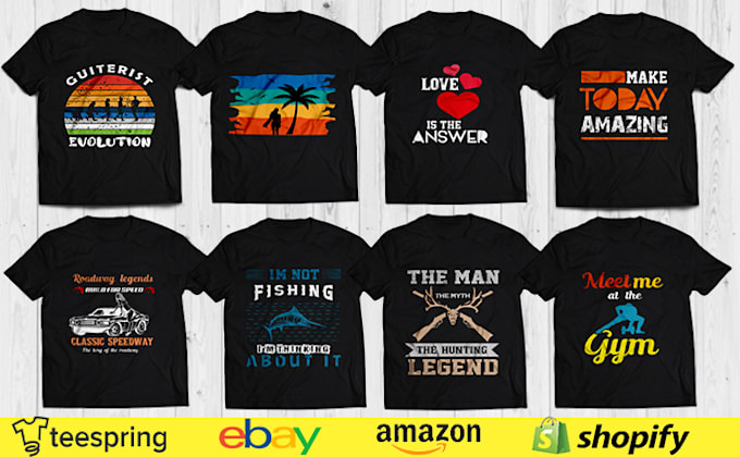 do custom tshirt design illustration for teespring amazon