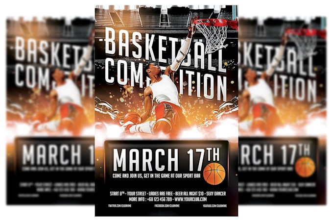 design unique any sport flyer or basketball flyer in 4 hours